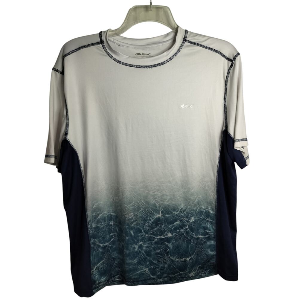 M1192) Silver Bait UPF 50 Wicking Performance Short Sleeve Fishing Shirt Large